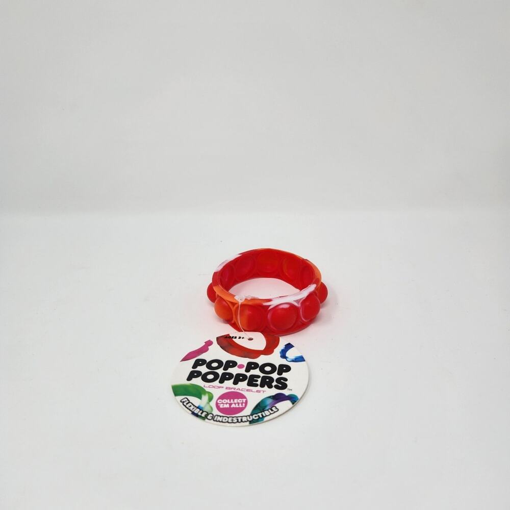 Pop Poppers Red Tie Die Fidget Bracelet